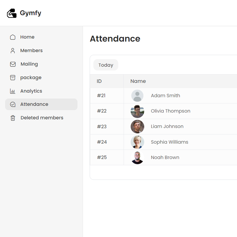 Gymfy - Attendance Overview