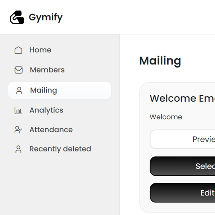 Gymfy - Mailing Overview